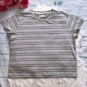 MOVING SALE Madewell Radio Boxy Striped Pocket Tee